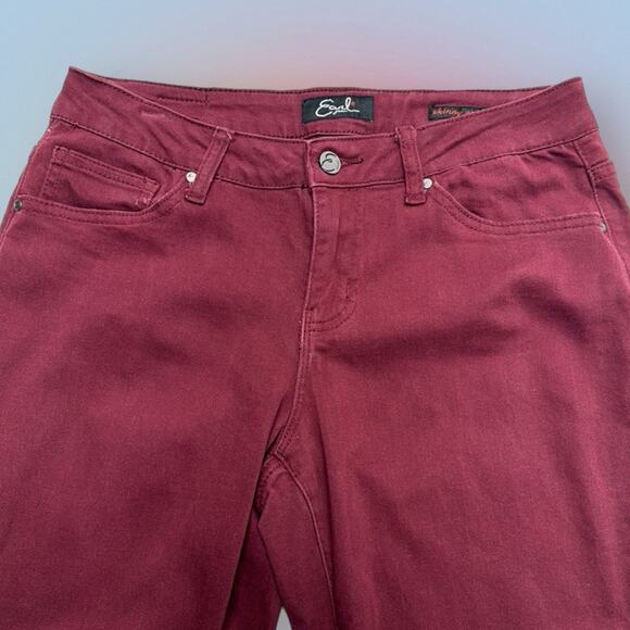 EARL JEANS Women’s 10P Burgundy Skinny Ankle Jeans - Picture 1 of 3
